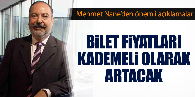 Mehmet Nane: 'Bilet fiyatları kademeli olarak artacak'