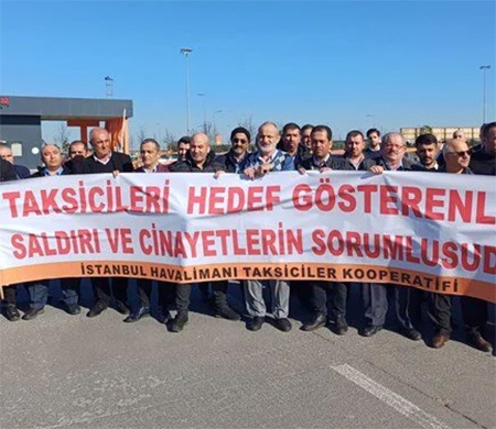 İstanbul Havalimanı taksicilerinden eylem