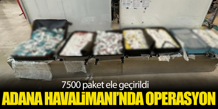 Adana Havalimanı'nda operasyon; 7500 paket ele geçirildi
