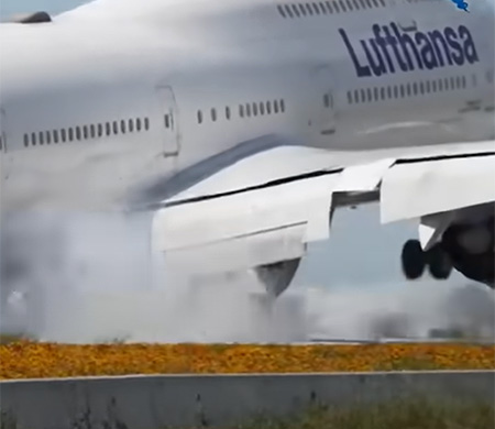 Lufthansa uçağının iniş sırasında zor anları