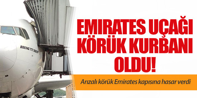 Yolcu köprüsü Emirates uçağına çarptı
